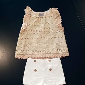 Tahari 4T top and short set